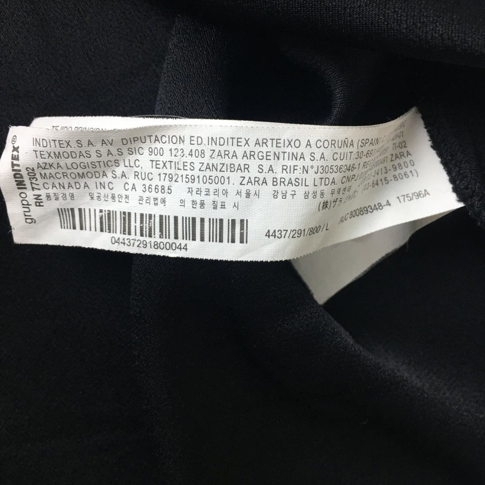 Zara Woman Black Center Stripe Semi Sheer Blouse (L) - Picture 14 of 15